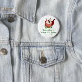 Badge Rond 5 Cm Hibou sage (En situation)