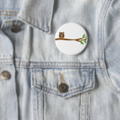 Badge Rond 5 Cm Hibou sage (En situation)