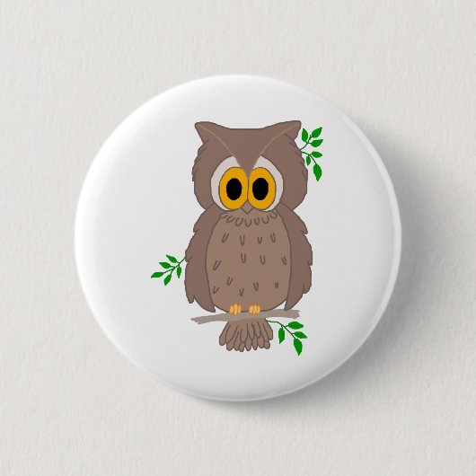 Badge Rond 5 Cm Hibou-t (Devant)