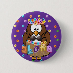 Badge Rond 5 Cm hibou wahine