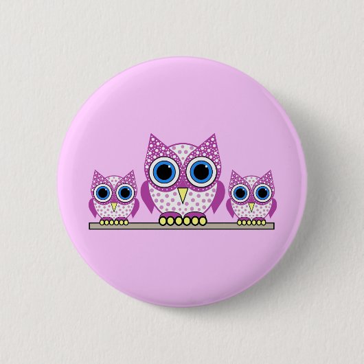 Badge Rond 5 Cm hiboux (Devant)