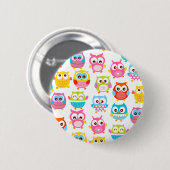 Badge Rond 5 Cm Hiboux mignons de Litte (Devant & derrière)