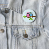 Badge Rond 5 Cm Hiboux romantiques doux (En situation)