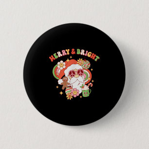 Badge Rond 5 Cm Hiérarchiser Santa Clause Joyeux Et Super Noire