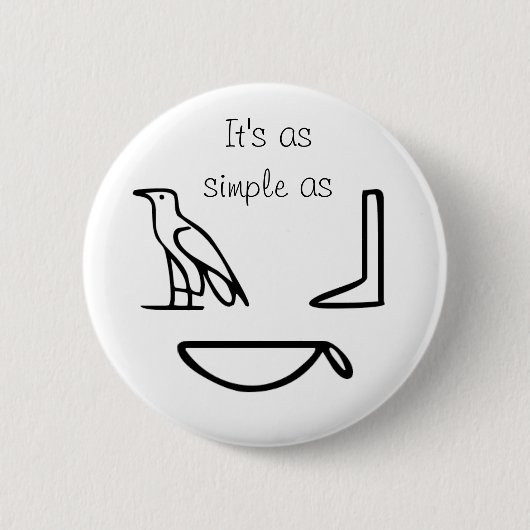 Badge Rond 5 Cm Hieroglypics (Devant)