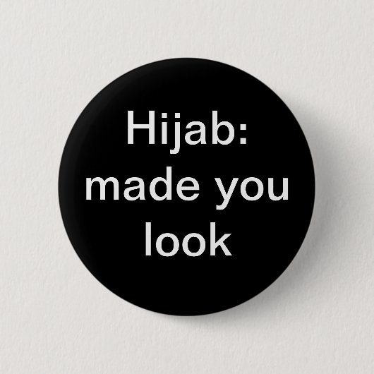 Badge Rond 5 Cm Hijab : Bouton "Fabriqué" (Devant)