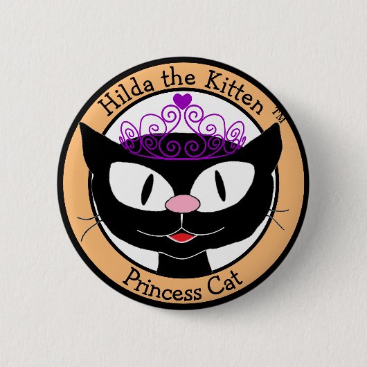 Badge Rond 5 Cm Hilda le Kitten™ Princess Cat (Devant)