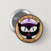 Badge Rond 5 Cm Hilda le Kitten™ Princess Cat (Devant & derrière)