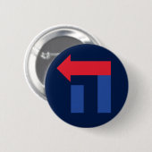 Badge Rond 5 Cm Hillary bleue et rouge dans le bouton hébreu (Devant & derrière)