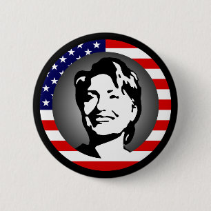 Badge Rond 5 Cm hillary Clinton 08. nous drapeau