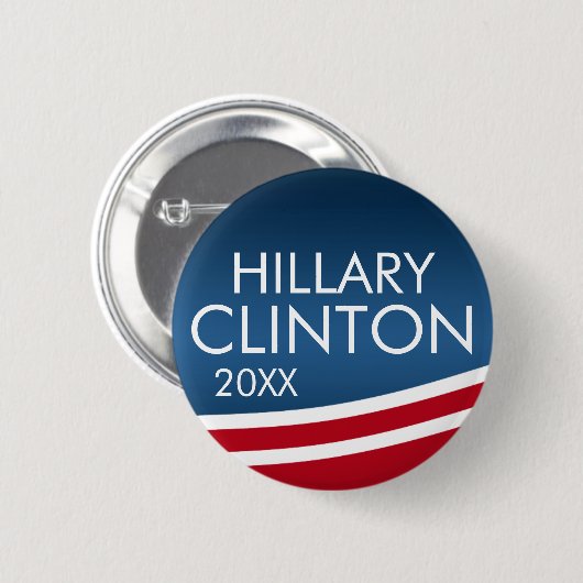 Badge Rond 5 Cm Hillary Clinton 2016 Design Swoop moderne (Devant & derrière)