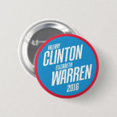 Badge Rond 5 Cm Hillary Clinton - bouton des terriers 2016 (Devant & derrière)