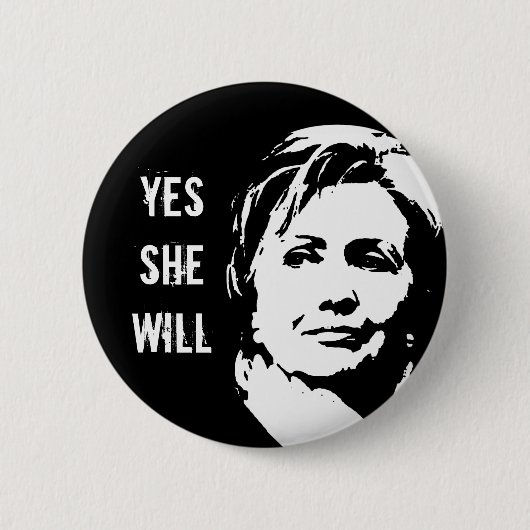 Badge Rond 5 Cm Hillary Clinton : Oui, elle fera Button (Devant)