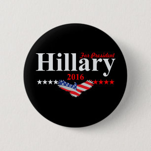 Badge Rond 5 Cm Hillary Clinton pour le président
