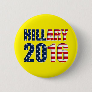 Badge Rond 5 Cm Hillary Clinton pour le président 2016 bouton