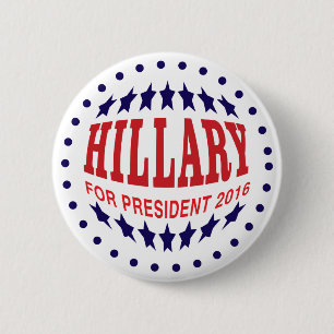 Badge Rond 5 Cm Hillary Clinton pour le président Pinback Button 2