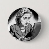 Badge Rond 5 Cm Hillary Clinton supprime 33 000 courriels (Devant)