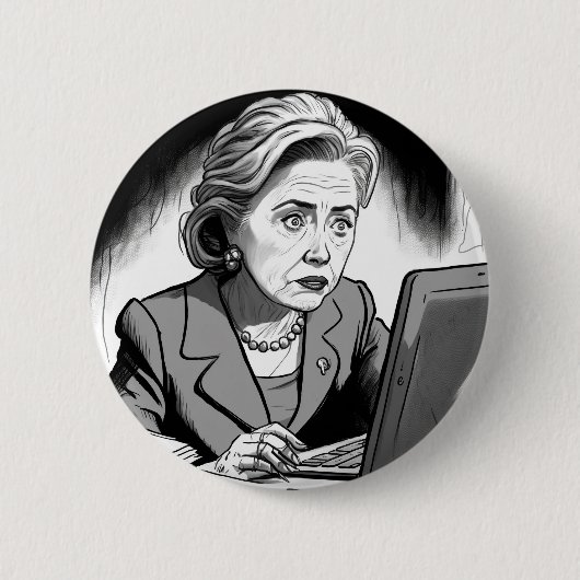 Badge Rond 5 Cm Hillary Clinton supprime 33 000 courriels (Devant)