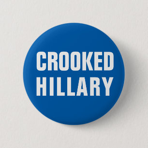 Badge Rond 5 Cm Hillary Clinton tordue