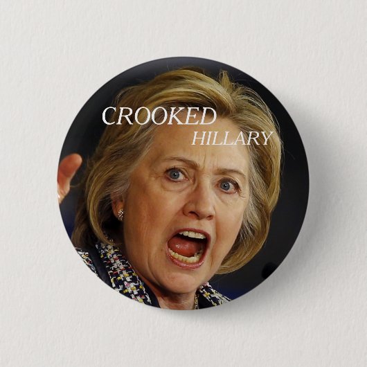 Badge Rond 5 Cm Hillary Clinton tordue 2016 (Devant)