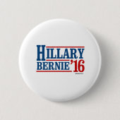 Badge Rond 5 Cm Hillary et Bernie en 2016 (Devant)