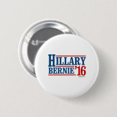 Badge Rond 5 Cm Hillary et Bernie en 2016 (Devant & derrière)