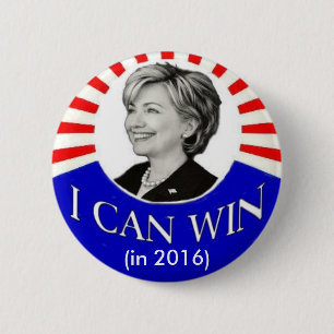 Badge Rond 5 Cm HIllary : Je peux gagner (en 2016) le bouton