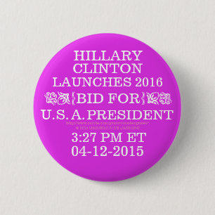 Badge Rond 5 Cm HILLARY LAUNCHS OFFERTE POUR le PRÉSIDENT