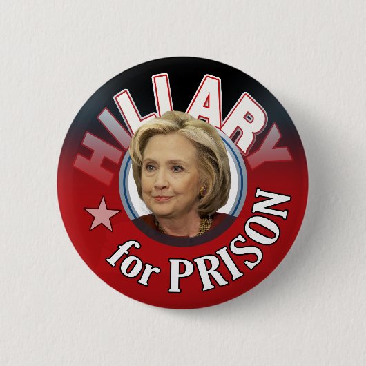 Badge Rond 5 Cm Hillary Liar en prison (Devant)