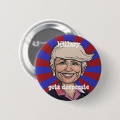 Badge Rond 5 Cm Hillary obtient le bouton de cheveux de (Devant & derrière)