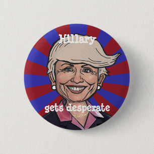 Badge Rond 5 Cm Hillary obtient le bouton de cheveux de