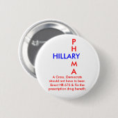 Badge Rond 5 Cm HILLARY, Phrma : Un Cross-Democrats ne devrait pas (Devant & derrière)