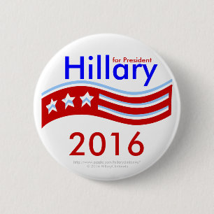 Badge Rond 5 Cm Hillary pour le bouton du drapeau 2016 du