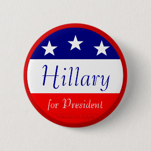 Badge Rond 5 Cm Hillary pour le président