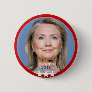 Badge Rond 5 Cm HILLARY pour le président 2016