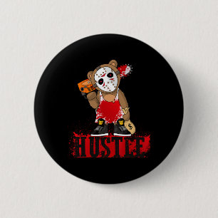 Badge Rond 5 Cm Hip hop Lover Hockey Mask Teddy Bear Fun Entrepren