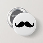 Badge Rond 5 Cm Hippie à la mode de moustache noire drôle de (Devant & derrière)
