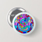 Badge Rond 5 Cm hippie amour super (Devant & derrière)