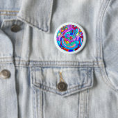 Badge Rond 5 Cm hippie amour super (En situation)
