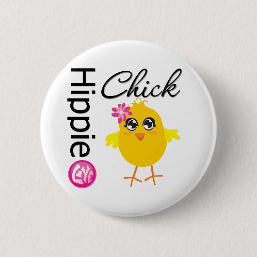 Badge Rond 5 Cm Hippie Chick 2 (Devant)