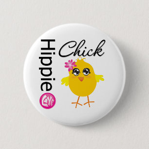 Badge Rond 5 Cm Hippie Chick 2