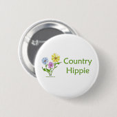 Badge Rond 5 Cm Hippie de pays (Devant & derrière)