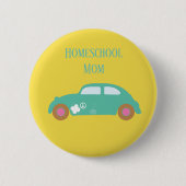 Badge Rond 5 Cm Hippie Homeschool Maman Voiture (Devant)
