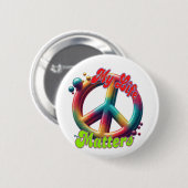 Badge Rond 5 Cm Hippie Love Peace Life Matters Custom  (Devant & derrière)