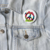 Badge Rond 5 Cm Hippie Love Peace Life Matters Custom  (En situation)