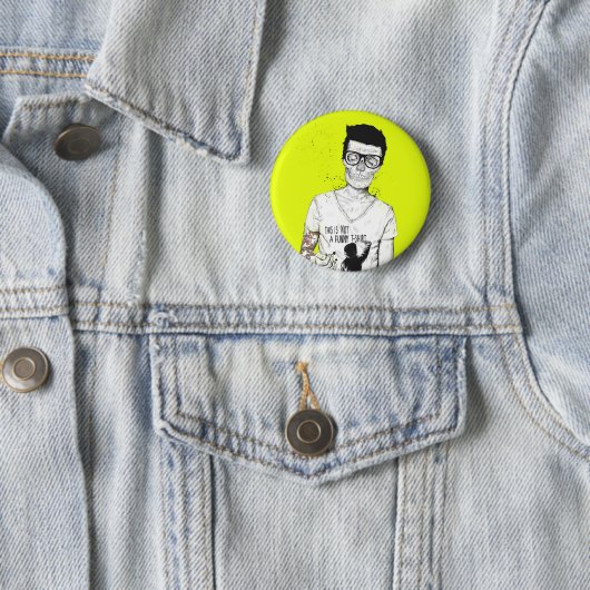 Badge Rond 5 Cm Hippies pas complètement (En situation)