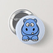 Badge Rond 5 Cm Hippo bleu mignon (Devant & derrière)