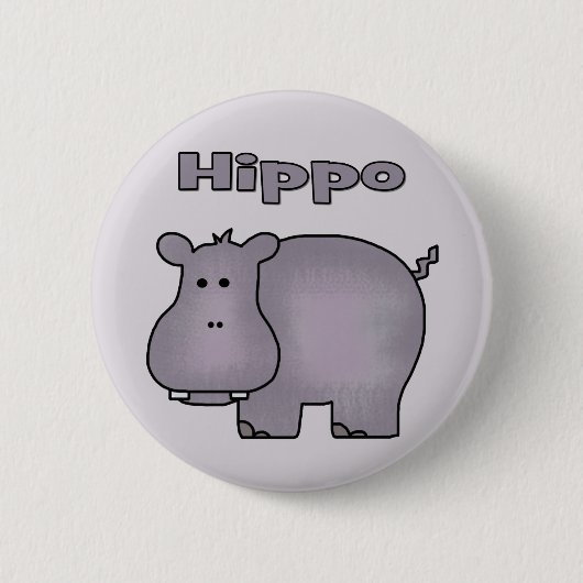 Badge Rond 5 Cm Hippo mignon (Devant)