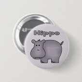 Badge Rond 5 Cm Hippo mignon (Devant & derrière)