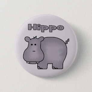 Badge Rond 5 Cm Hippo mignon